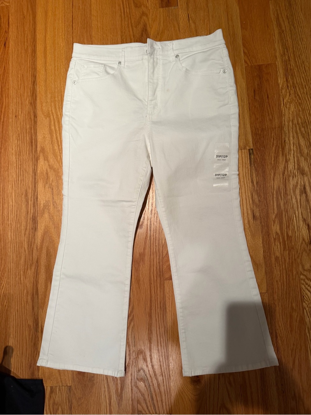 LOFT White Flare Wide-Leg Jeans size 31/12 Petite